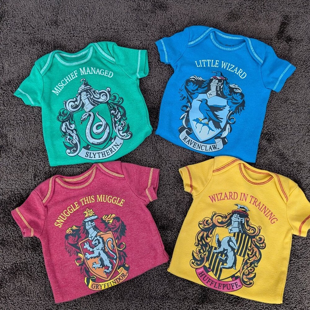 Harry Potter houses 4 pack onesies